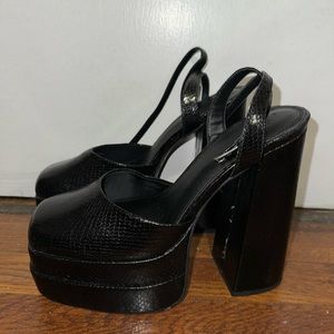 Platform black heels